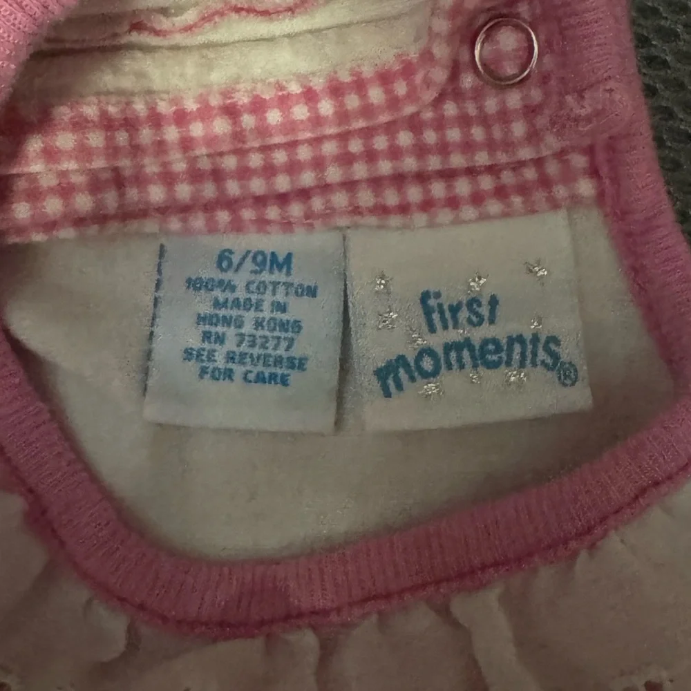 Vintage First Moments Easter Bunny Bodysuit Size 6-9 months Gingham print
